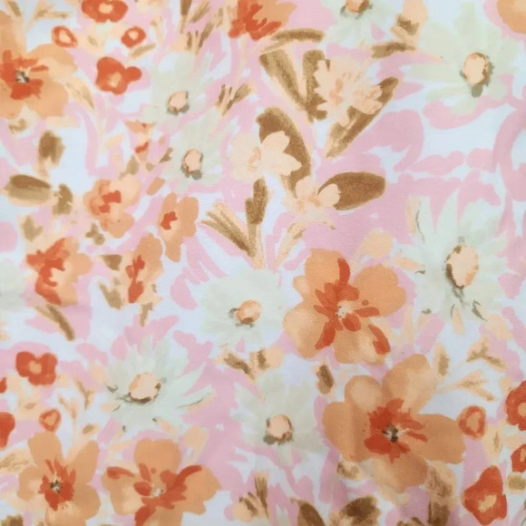 KONA SOL Women's Swim Suit‎ Adjustable Strap Orange Pink Flowers SZ 24W Modest - Picture 14 of 14